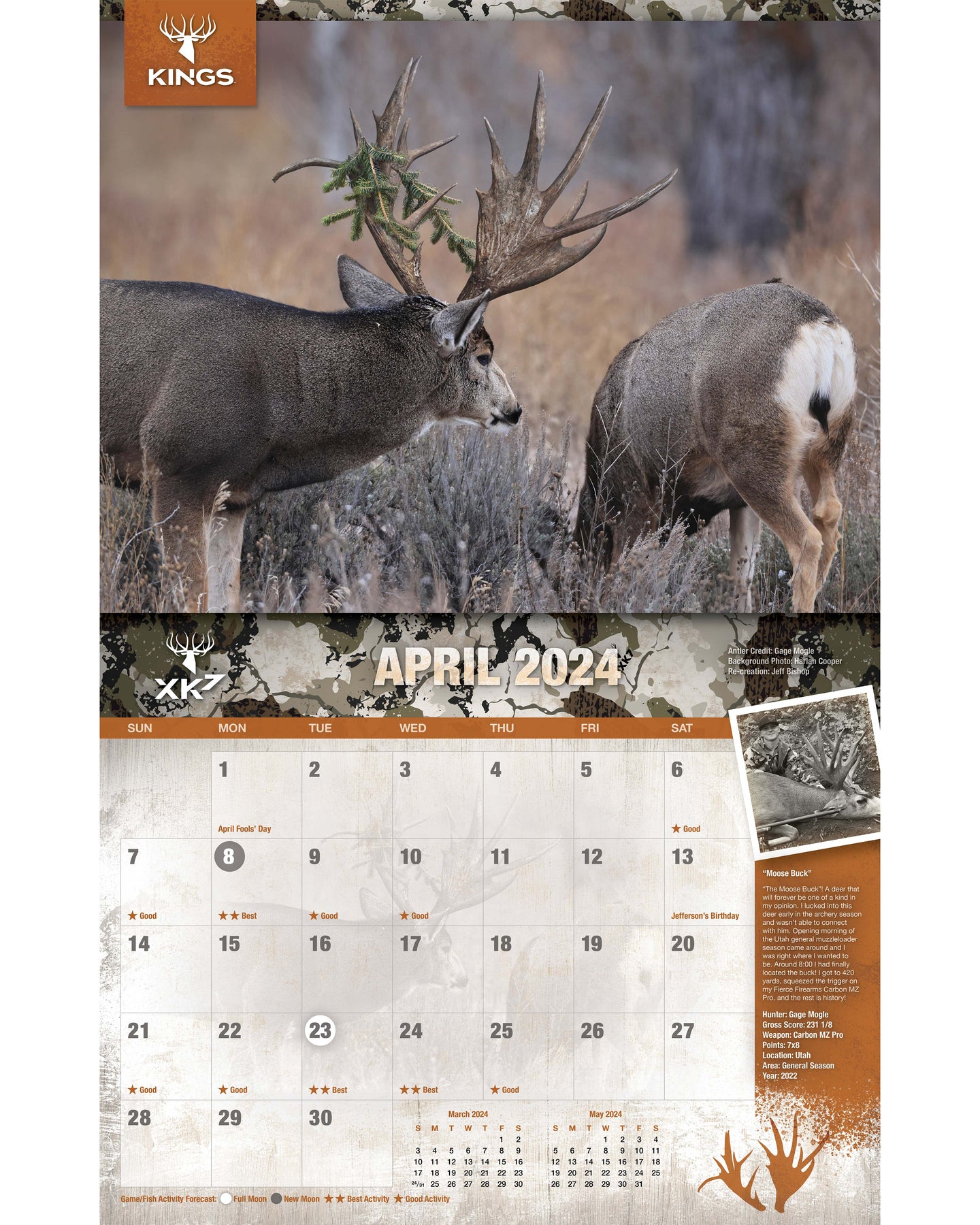 2024 Kings Bucks & Bulls Calendar TWIN PACK