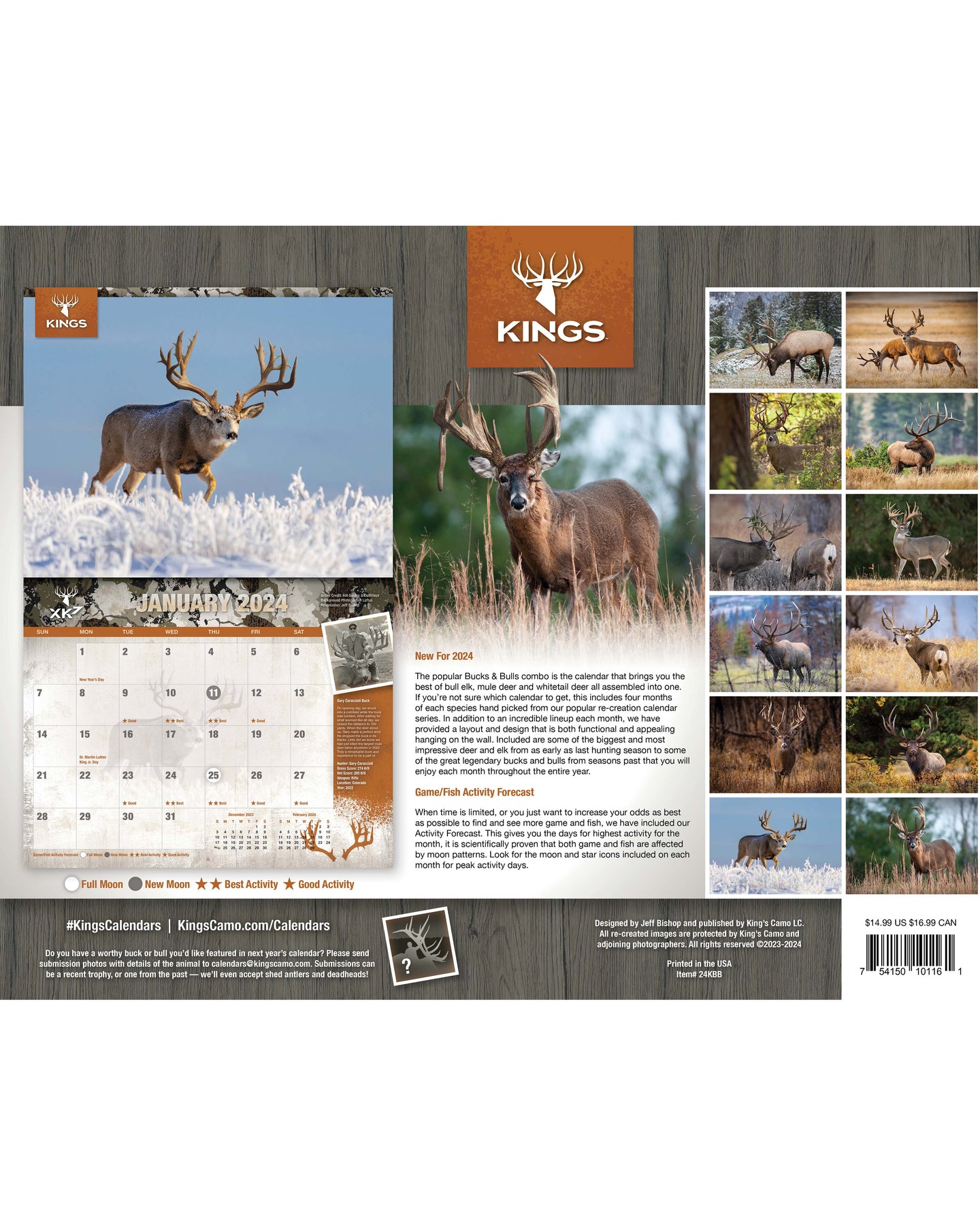 2024 Kings Bucks & Bulls Calendar TWIN PACK