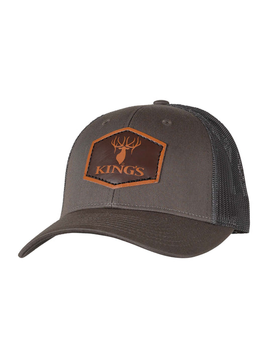 King's Dark Leather Logo Patch Hat